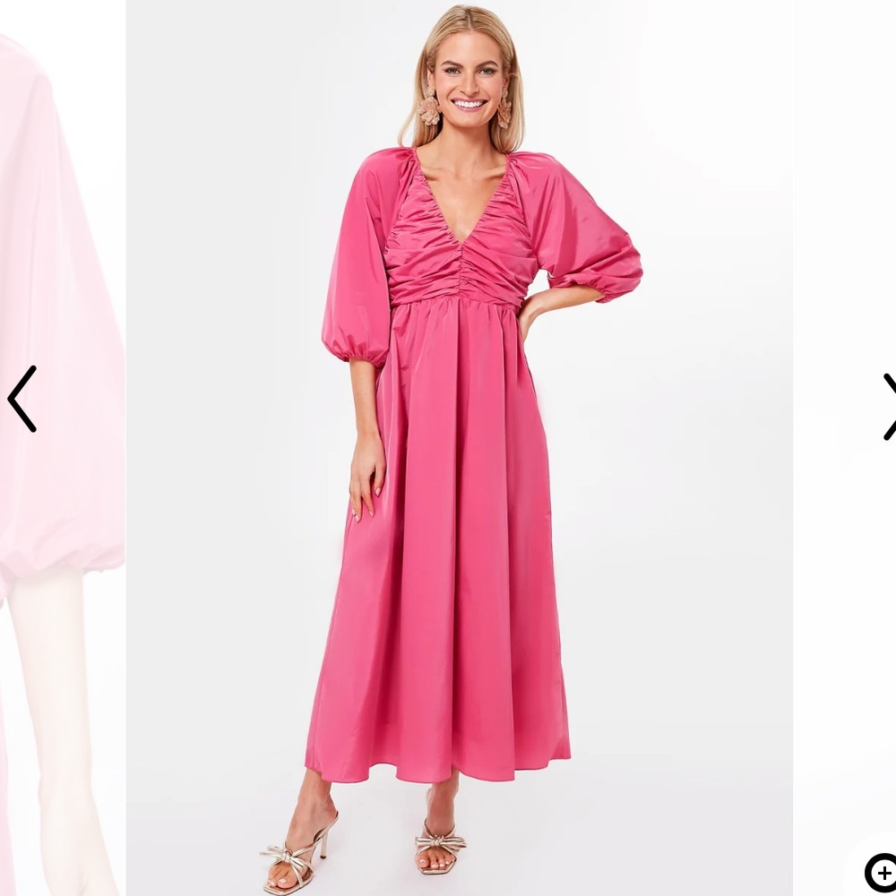 Hyacinth House Fuchsia Ruched V-Neck Gia Maxi Dress from Tuckernuck